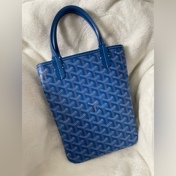 SUPER RARE GOYARD POITIERS TOTE - BLUE - Picture 2 of 7